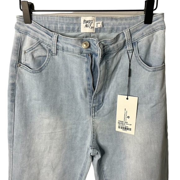 Princess Polly Better With You Flare Jeans Light Wash Denim Size 4 - Picture 5 of 7